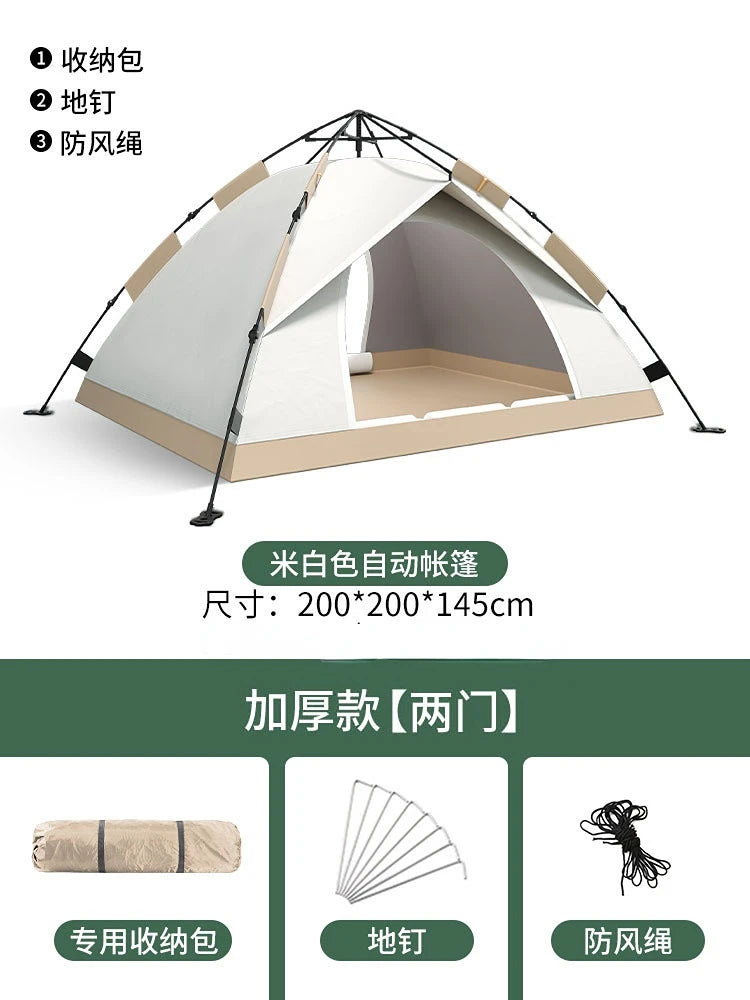 3-4 Person Camping Tents Travel Outdoor One-touch Tent Sun Protection Automatic Beach Tent Camping Equipment