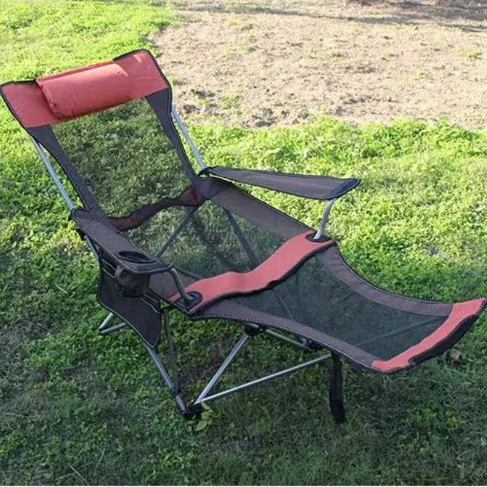 Portable Folding Camping Lounger Chair Adjustable 2 In1 Recliner Removable Outdoor Chaise Tourist Picnic Backrest Chair