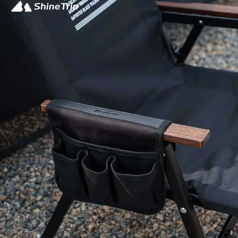 ShineTrip-Outdoor Camping Multifunctional Canvas Organiser Kermit Chair Armrest Hanging Bag Side Hanging Bag Lightweight