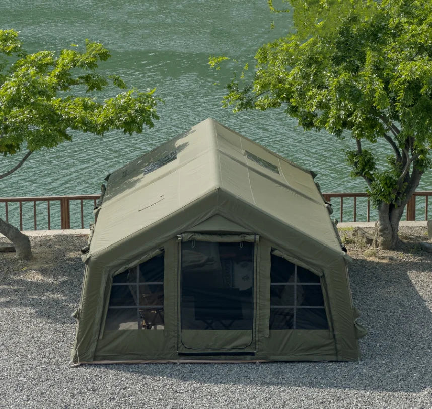 17.2 Hot Sale Luxury Green Inflatable Outdoor Camping Tent for 10 People