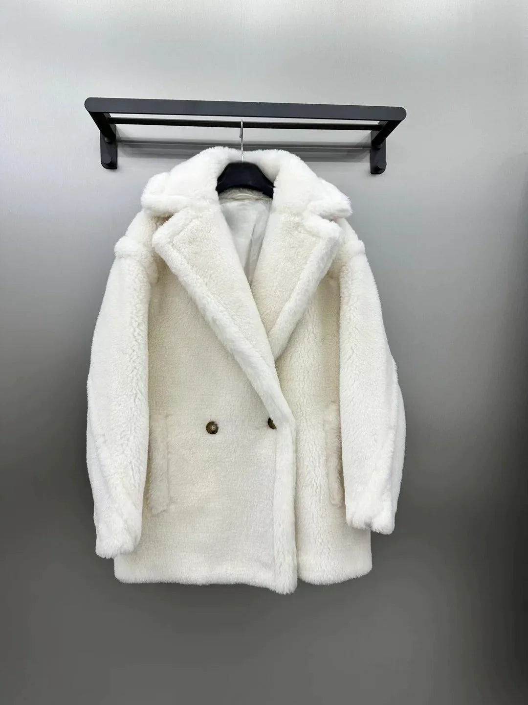 Max Short Teddy Coat 62% Alpaca 26% Wool 12% Silk Coat Winter Thicken Women's Coat