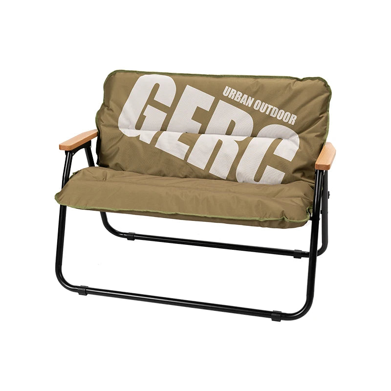 GERC Double Outdoor Aluminum Folding Chair Picnic Camping Portable Back Fishing Stool Kermit Chair