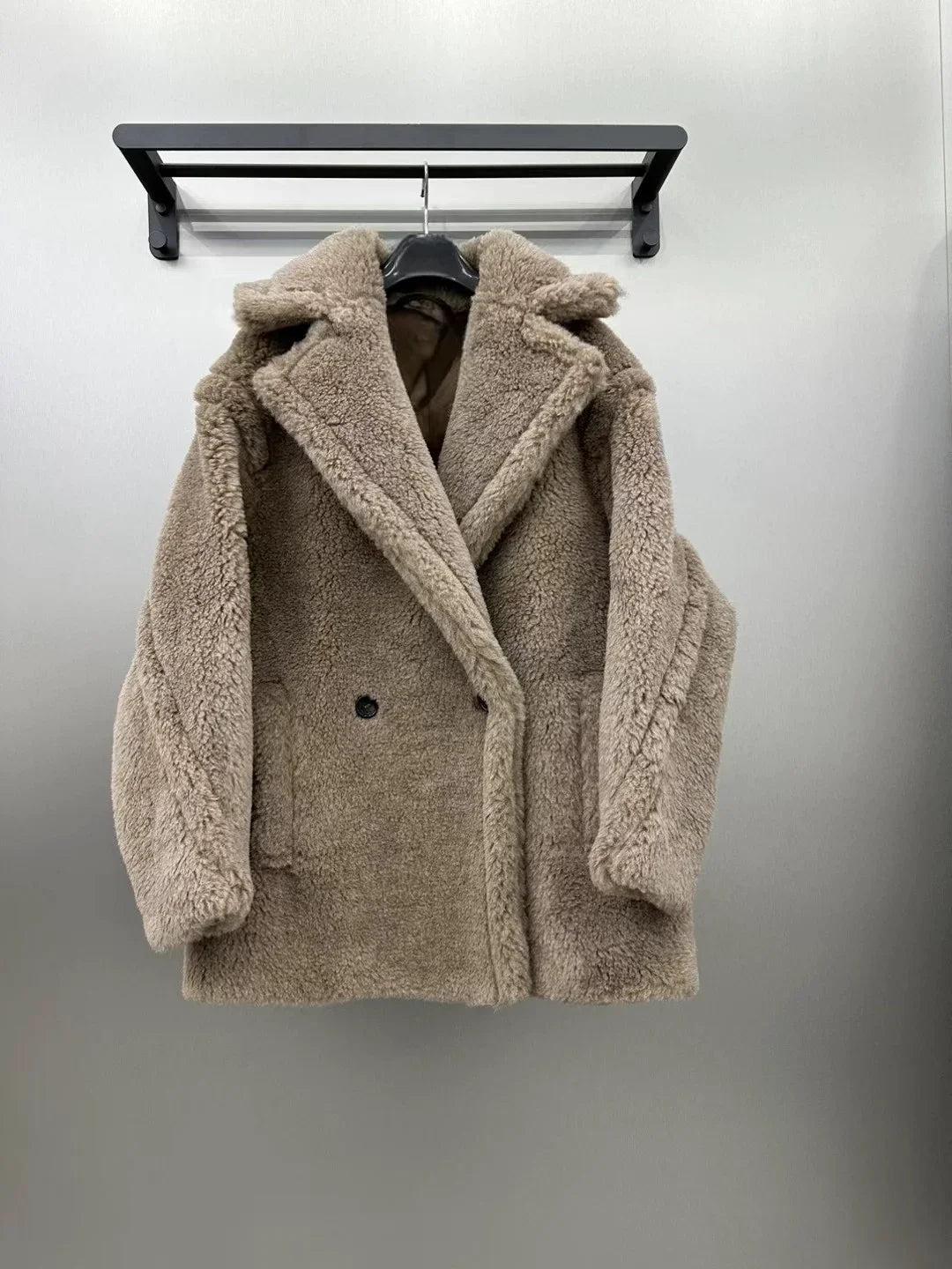 Max Short Teddy Coat 62% Alpaca 26% Wool 12% Silk Coat Winter Thicken Women's Coat