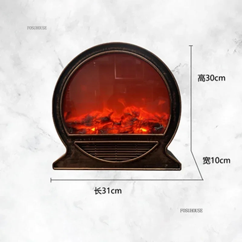 Nordic Simulation Electric Fireplaces Decoration Indoor Fake Stove Modern Home Decoration Room Ornaments Flame Atmosphere Lamp A