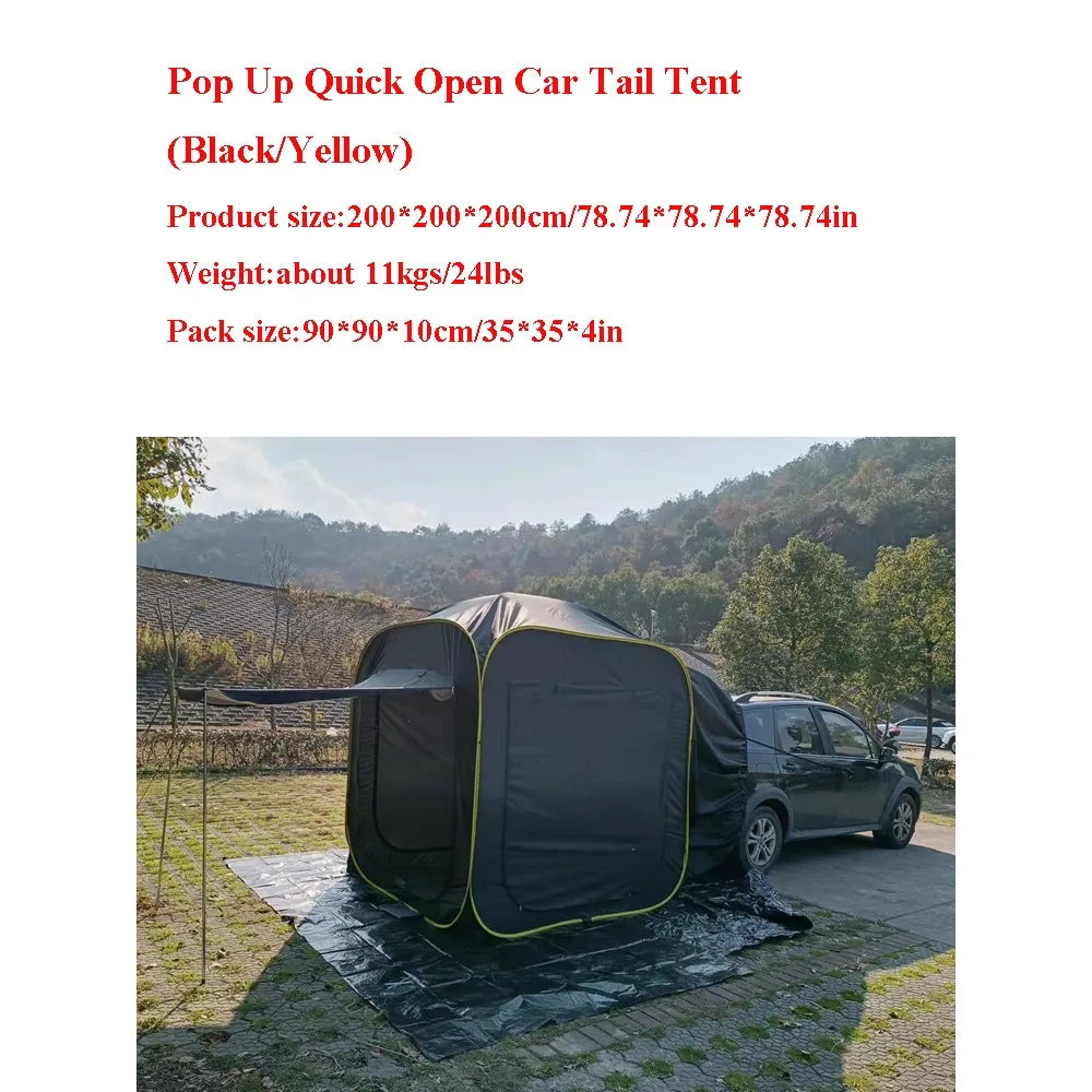 Car Rear Extended Tent Automatic Pop Up 4-6 Person Tents Outdoor Camping Waterproof Travel Folding Mosquito Net Accessories