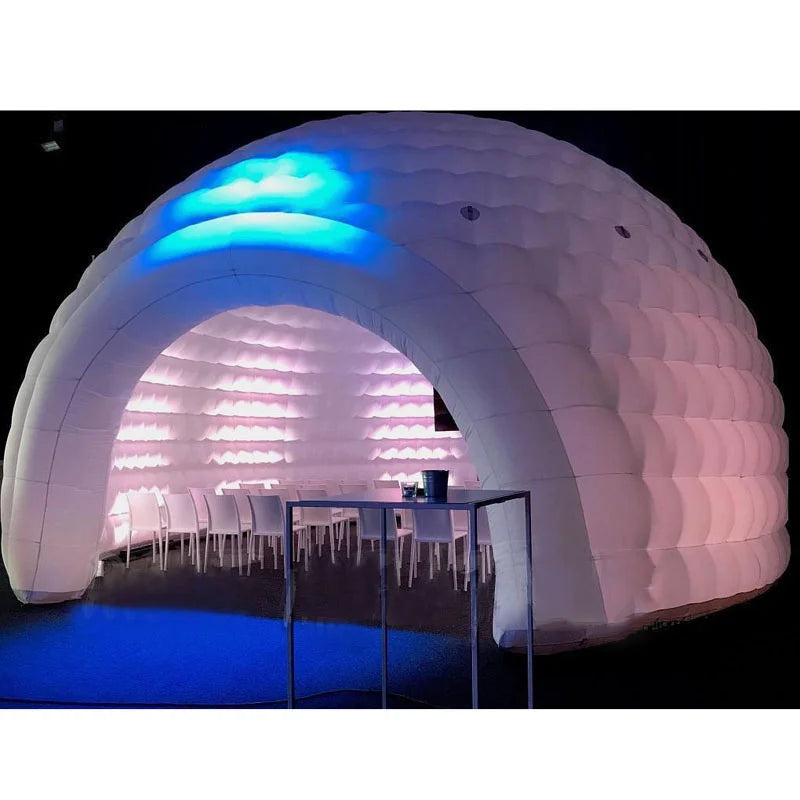 Stock 4.5/6m LED Lighted Inflatable Dome Tent Portable Night Club Marquee Canopy ShelterTent  Outdoor Backyard  Tent  FOr Party