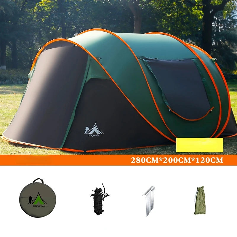 5 6 8 Person Automatic Pop Up Outdoor Tent Camping Portable Rainproof Family Awning Beach Pegola Car Self Driving BBQ Tarp