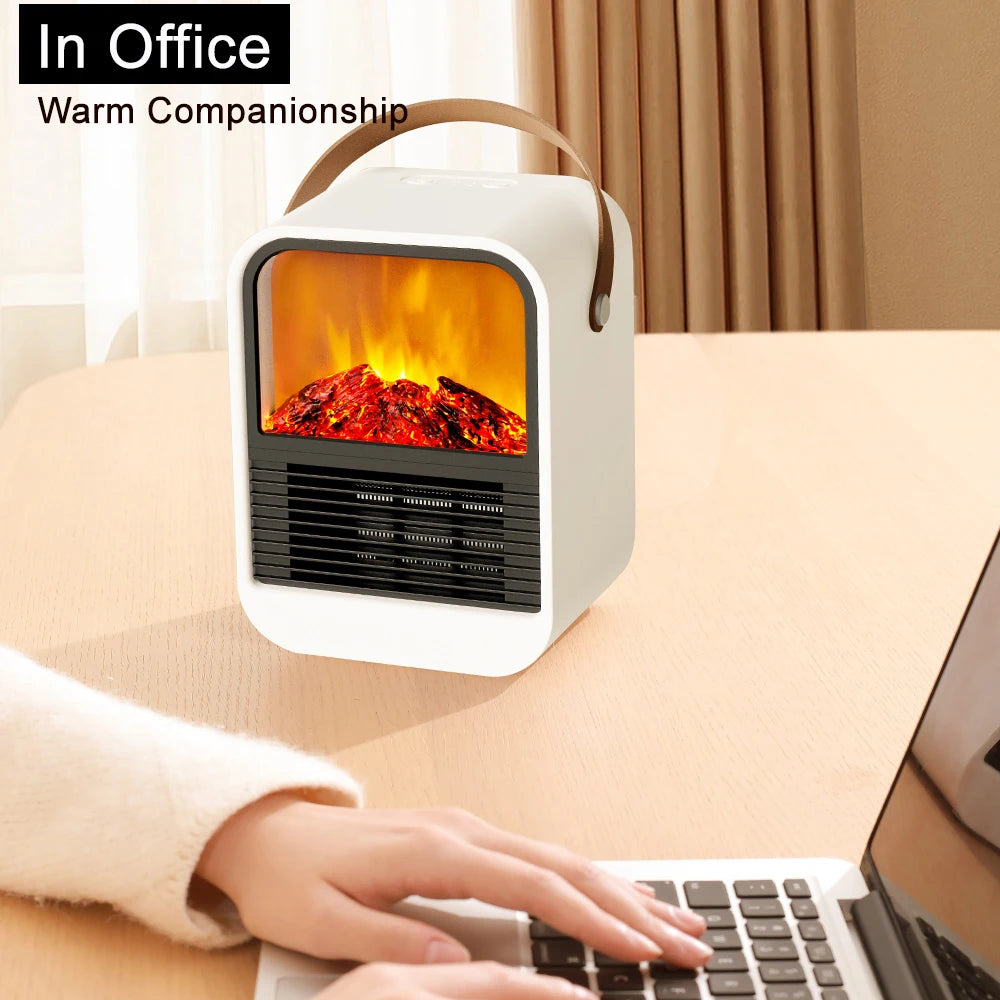 Electric Fireplace Heater Portable Stove 1000W Ptc Heating Fans Warm Heater for Home Winter Low Consumption Foot Hand Warmer