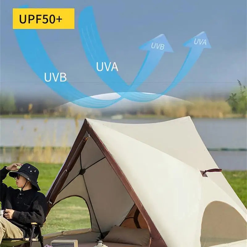 Backpacking Tent Triangular Shade Sunproof Shelter Auto-Open Tents Sunproof Tent Easy Setup Outdoor Shade For Picnicking