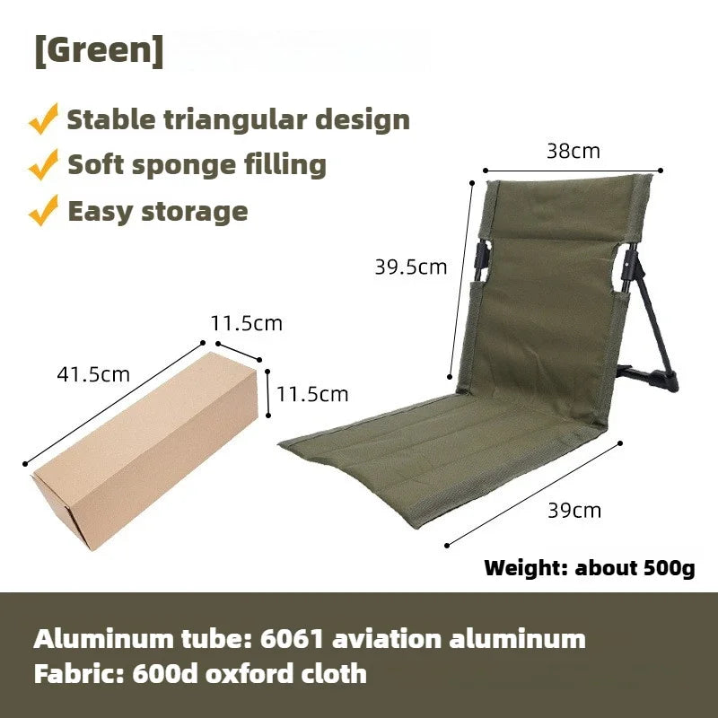 Foldable Camping Chair Outdoor Garden Park Single Lazy Chair Backrest Cushion Picnic Camping Folding Back Chair Beach Chairs