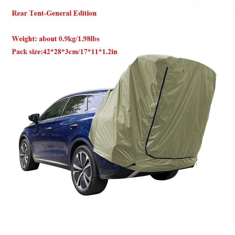 Without Support Poles!Outdoor SUV MPV Car Tail Tent Multifunction Roof Extension Sunshade Rainproof Self-driving Anti-mosquito