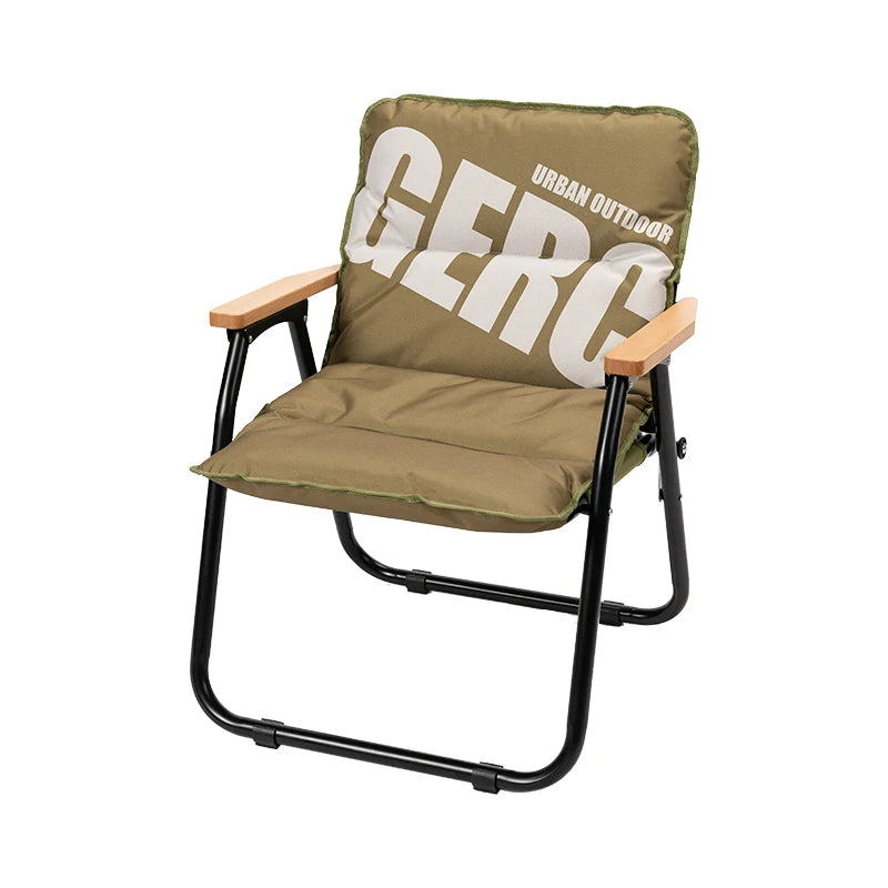 GERC Double Outdoor Aluminum Folding Chair Picnic Camping Portable Back Fishing Stool Kermit Chair