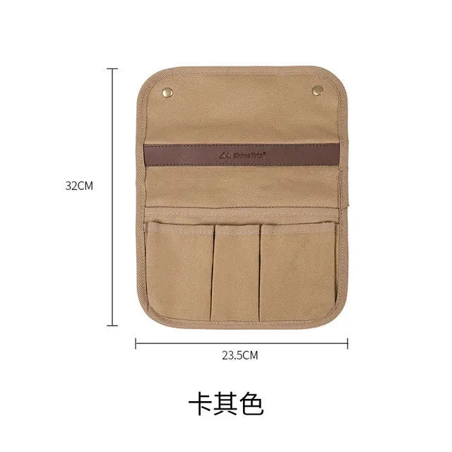 ShineTrip-Outdoor Camping Multifunctional Canvas Organiser Kermit Chair Armrest Hanging Bag Side Hanging Bag Lightweight