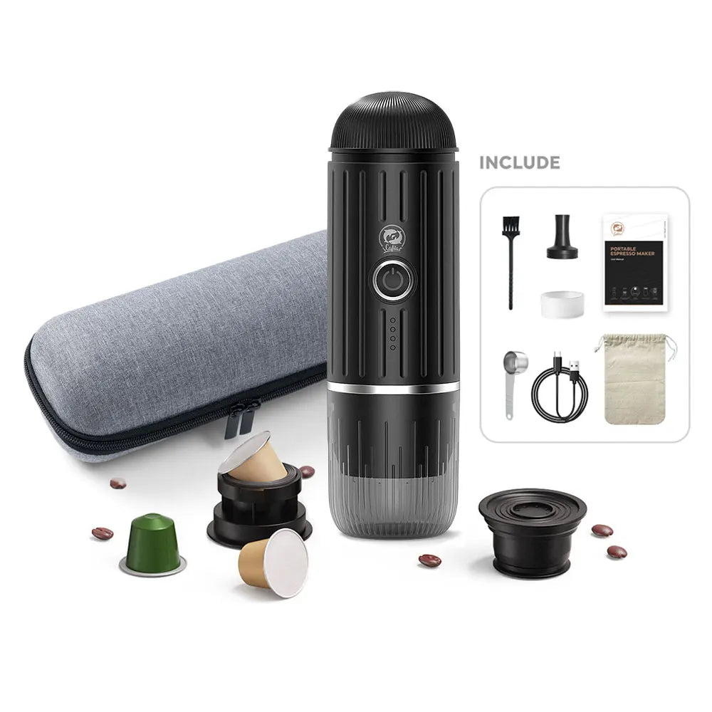 icafilas Portable Coffee Machine with Heating Function Car Expresso Maker TYPEC charging port Fit Nespresso Capsule and powder