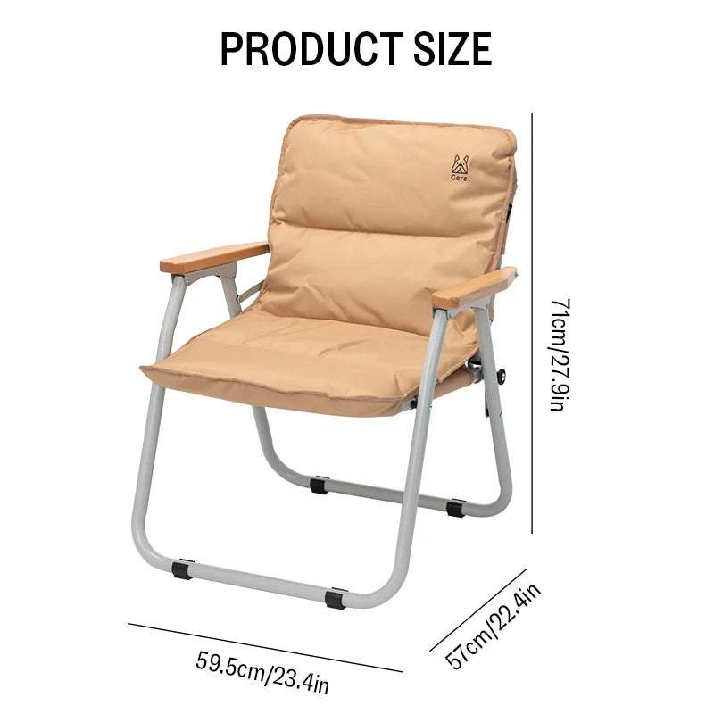 GERC Double Outdoor Aluminum Folding Chair Picnic Camping Portable Back Fishing Stool Kermit Chair