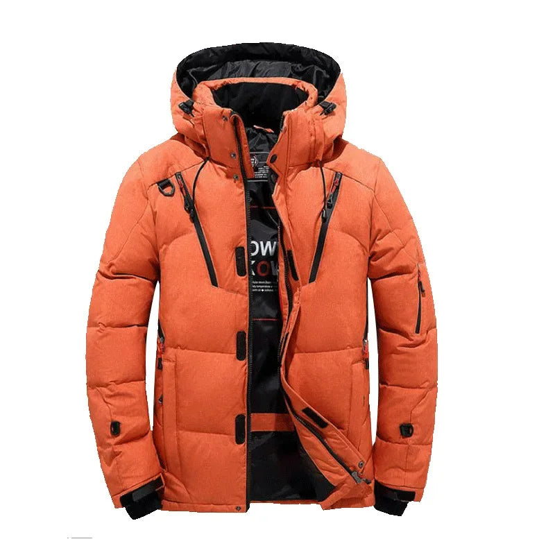 Thick Down Jacket with Collar for Men, Warm Parka, Casual Coat, Waterproof, Winter,-30 Degrees, Size 5XL