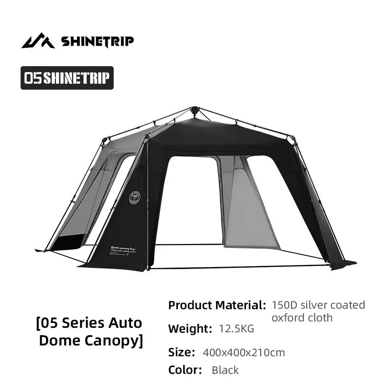 ShineTrip Oversized Dome Tent Quick Setup Tent Waterproof Sunproof Silver Coated Canopy Camping Auto Dome 05 Series