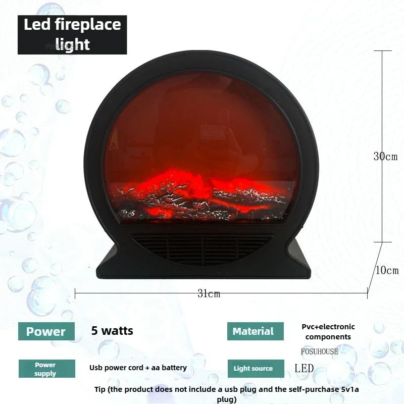 Nordic Simulation Electric Fireplaces Decoration Indoor Fake Stove Modern Home Decoration Room Ornaments Flame Atmosphere Lamp A