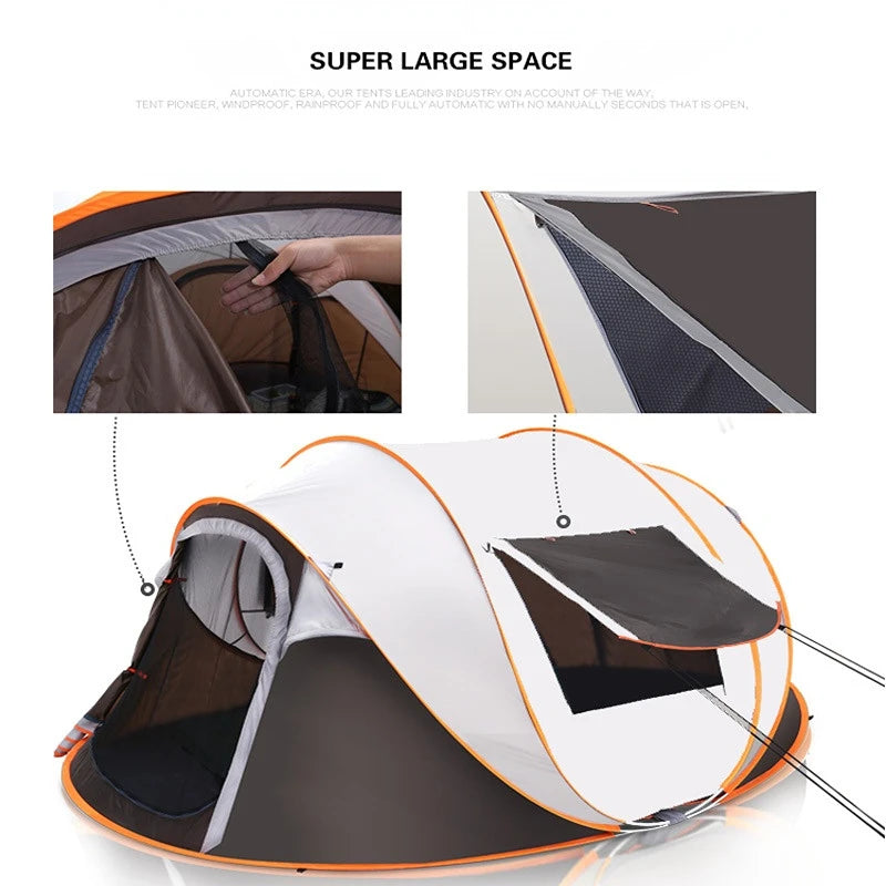 5 6 8 Person Automatic Pop Up Outdoor Tent Camping Portable Rainproof Family Awning Beach Pegola Car Self Driving BBQ Tarp