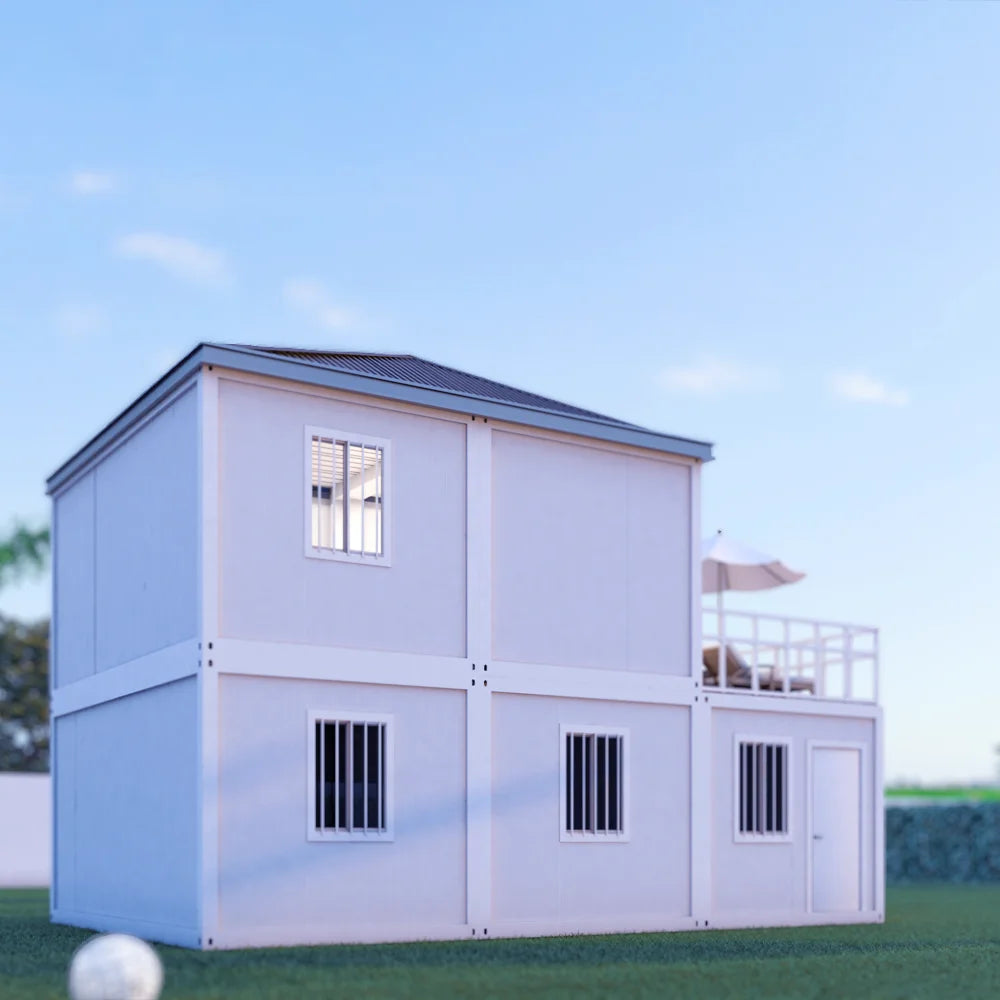 Customized 2 stories luxury fabricated living portable prefabricated container house For SaleCan be customised